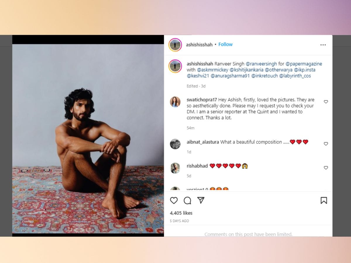 Ranveer Singh, Ranveer Singh NUDE photoshoot, Ashish Shah photographer, who did Ranveer Singh NUDE photoshoot, who is Ashish Shah, Social Media, Viral News, रणवीर सिंह, रणवीर सिंह का NUDE फोटोशूट, कहां हुआ था रणवीर का न्यूड फोटोशूट, किसने किया था रणवीर का न्यूड फोटोशूट, कौन है आशीष शाह, सोशल मीडिया वायरल न्यूज