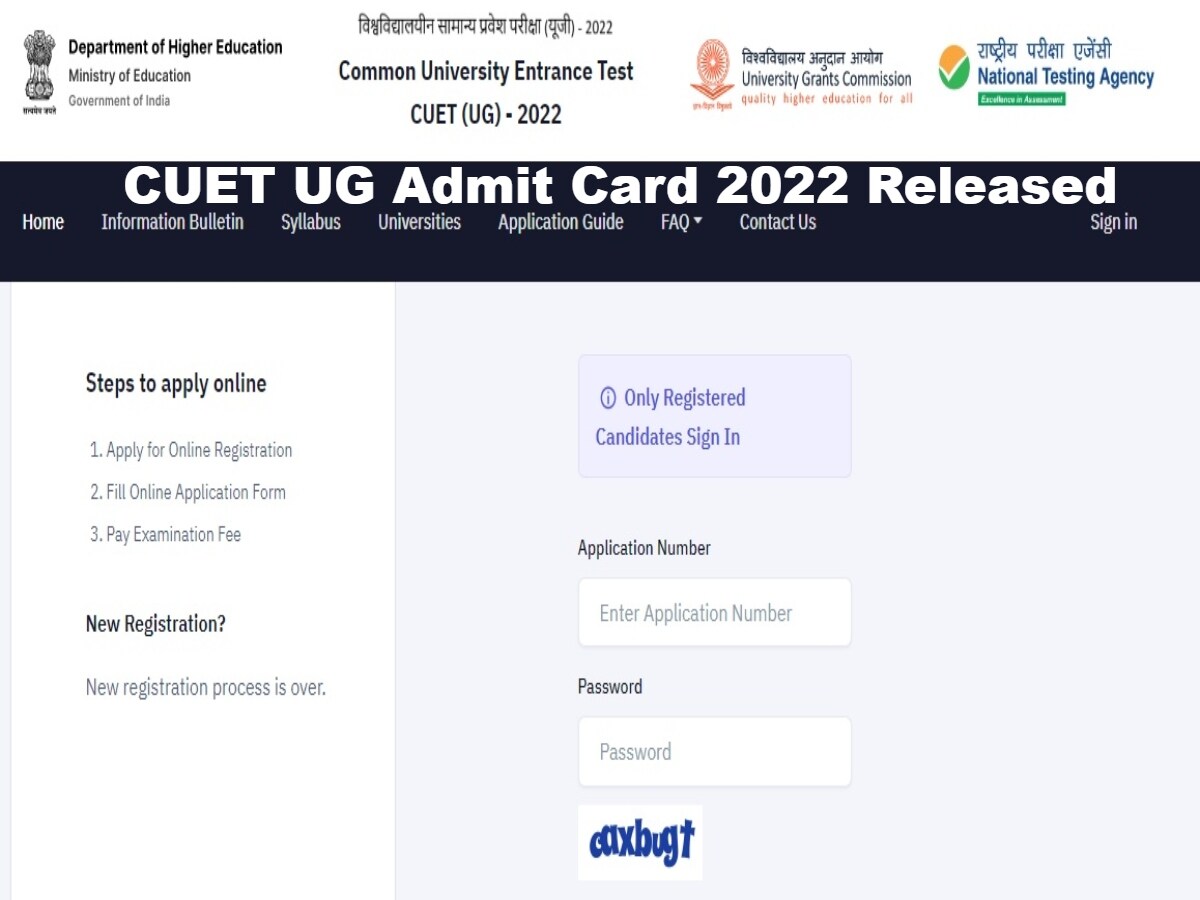 CUET UG Admit Card 2022 Released NTA ने जारी किया CUET UG 2022 का एडमिट कार्ड, इस Direct Link