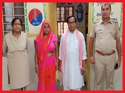 भरतपुर पुलिस की गिरफ्त में आरोपी दंपति. 