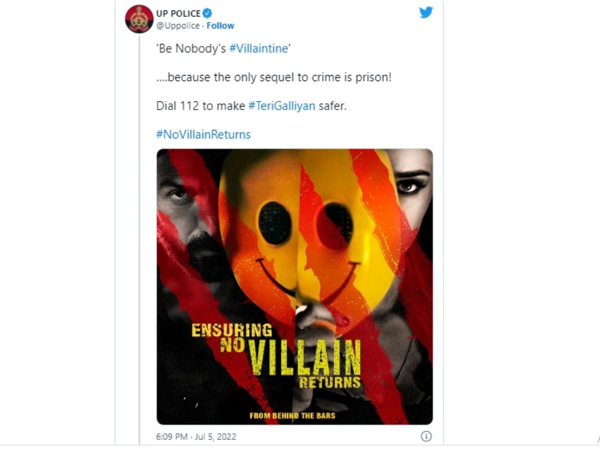 Ek Villain Returns, up police, ek villain returns poster, up police Tweet, up police tweet on Ek Villain Returns, John Abraham, Arjun Kapoor, Disha Patani, Tara Sutaria, एक विलेन रिर्टन