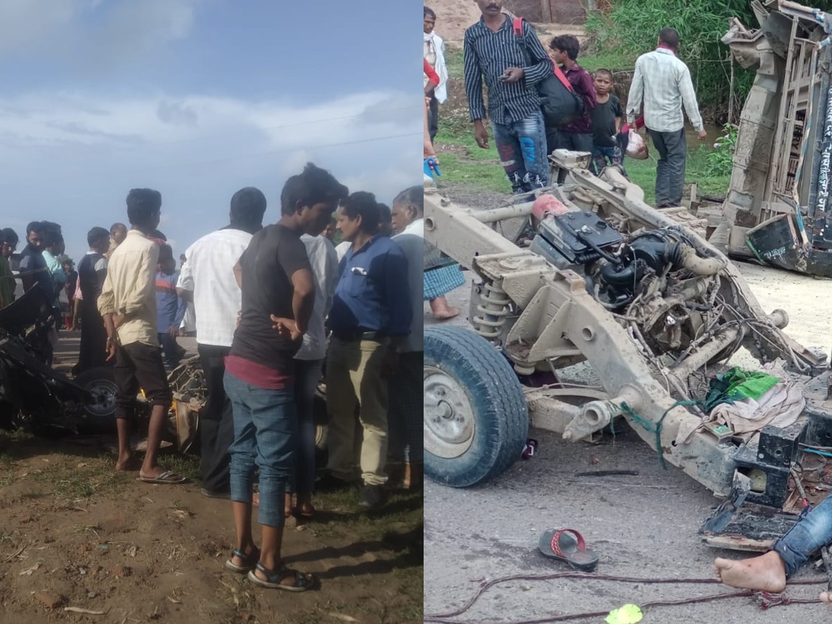 बांदा में भयानक हादसा: कार चालक ने टेंपो को मारी टक्कर, 6 लोगों की दर्दनाक  मौत, टेंपो के उड़े परखच्चे - terrible road accident in banda car driver hit  tempo 6 people