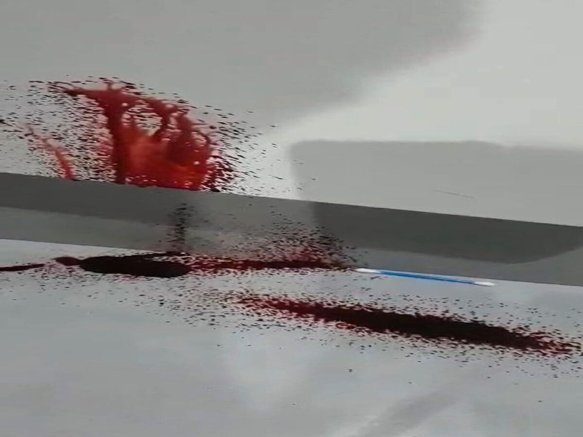 blood seeps from house