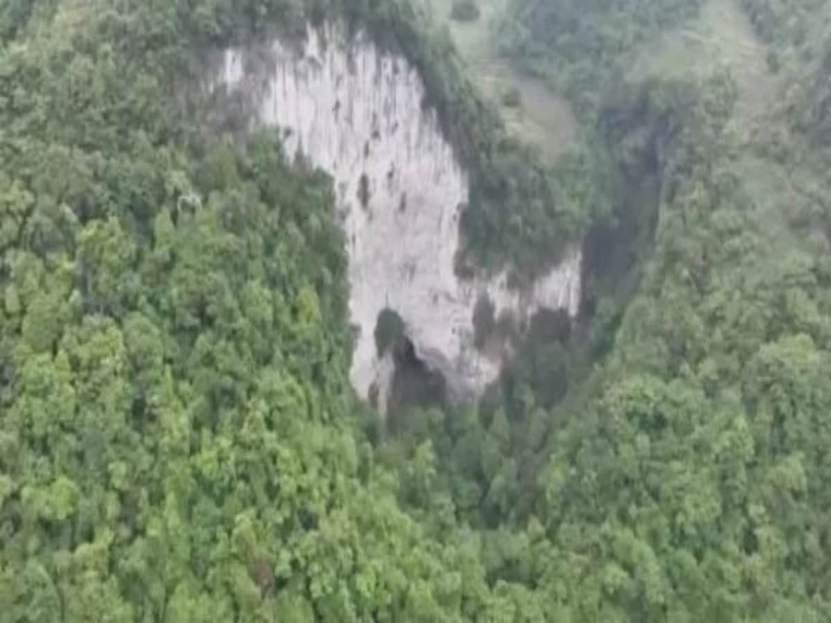 sinkhole in forest
