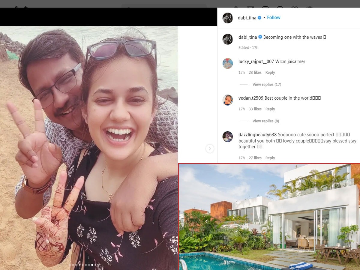 IAS officer Tina Dabi, tina dabi enjoying honeymoon with husband in Goa, tian dabi in goa, tina dabi honeymoon, ias tina dabi, ias tina dabi wikipedia, ias tina dabi post wedding photos,