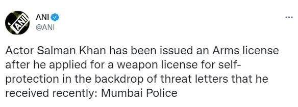 Salman Khan Arms License