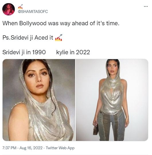 Sridevi, Kylie Jenner, Kylie Jenner copied Sridevi look, Kylie Jenner Instagram, Indian fashion, Bollywood, Kylie Jenner, Sridevi