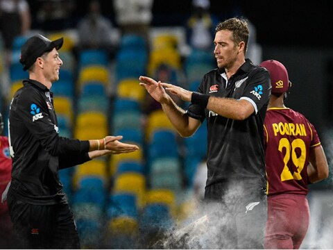 NZ vs WI: फिन एलेन की 96 रन की पारी के दम पर न्यूजीलैंड ने दूसरे वनडे में वेस्टइंडीज को 50 रन से हराया. (Blackcaps Twitter)
