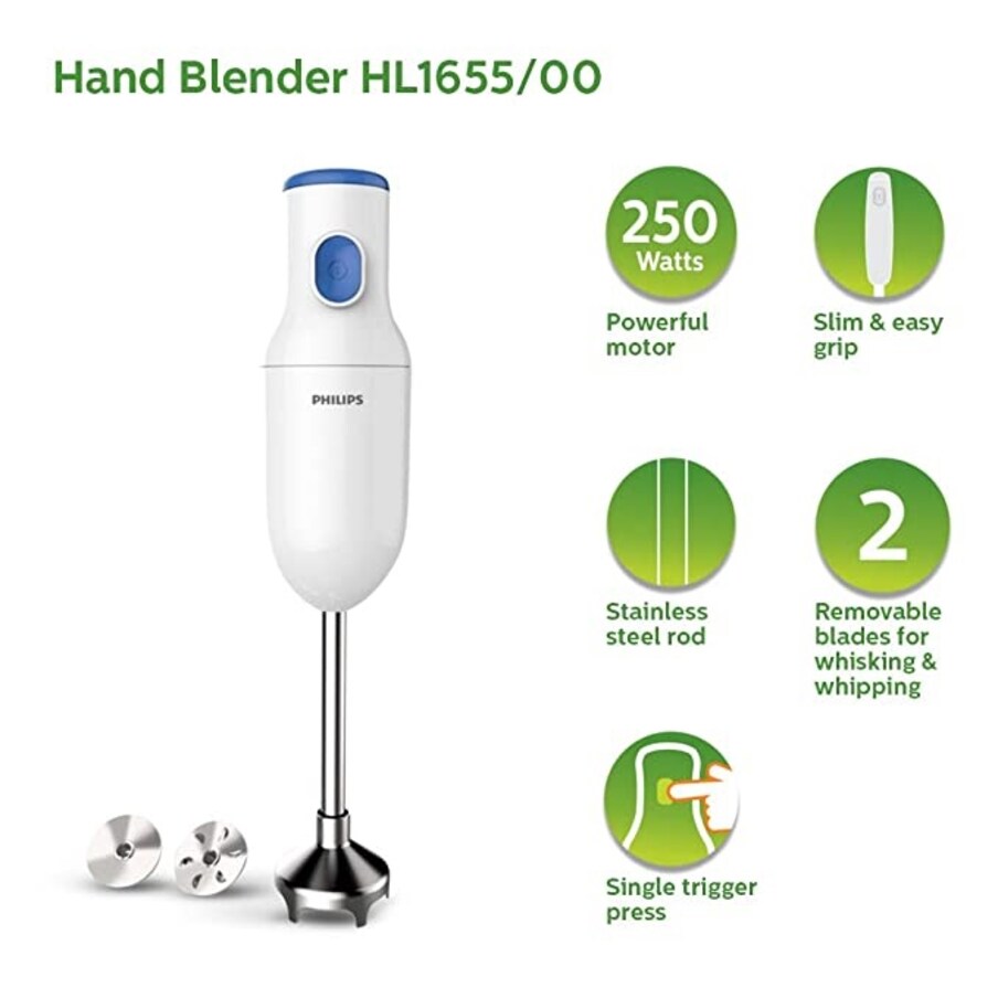  Philips HL1655/00 hand blender: अमेज़न सेल में इस हैंड ब्लेंडर को 212 रुपये के डिस्काउंट पर उपलब्ध कराया जा रहा है. छूट के बाद इस ब्लेंडर को सिर्फ 1,483 रुपये में खरीदा जा सकता है. ये 250W के पावर के साथ आता है.