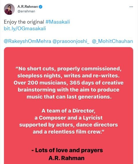 AR Rahman, Masakali 2.0, A R Rahman, Masakali, AR Rahman digs at Masakali 2.0, Sidharth Malhotra, Tara Sutaria, एआर रहमान, मसकली, मसकली 2.0