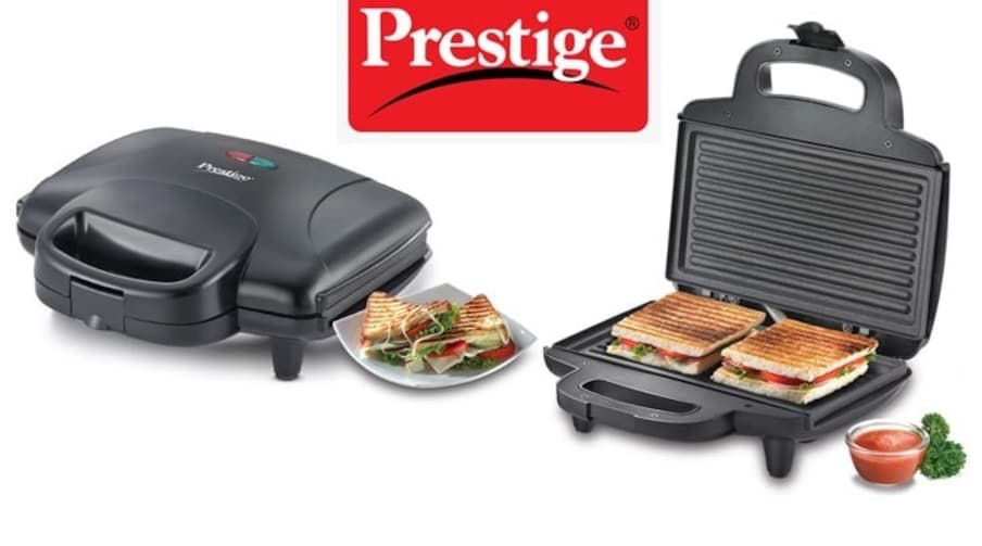  Prestige Sandwich Maker PGMFD 01 को अमेज़न सेल में 999 रुपये में उपलब्ध कराया जा रहा है. इसपर 796 रुपये का डिस्काउंट दिया जा रहा है. ये 800W के पावर के साथ आता है.