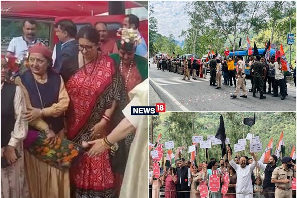 हिमाचल चुनावः शिमला पहुंची केंद्रीय मंत्री स्मृति ईरानी, काले झंडों के साथ कांग्रेसियों ने किया स्वागत