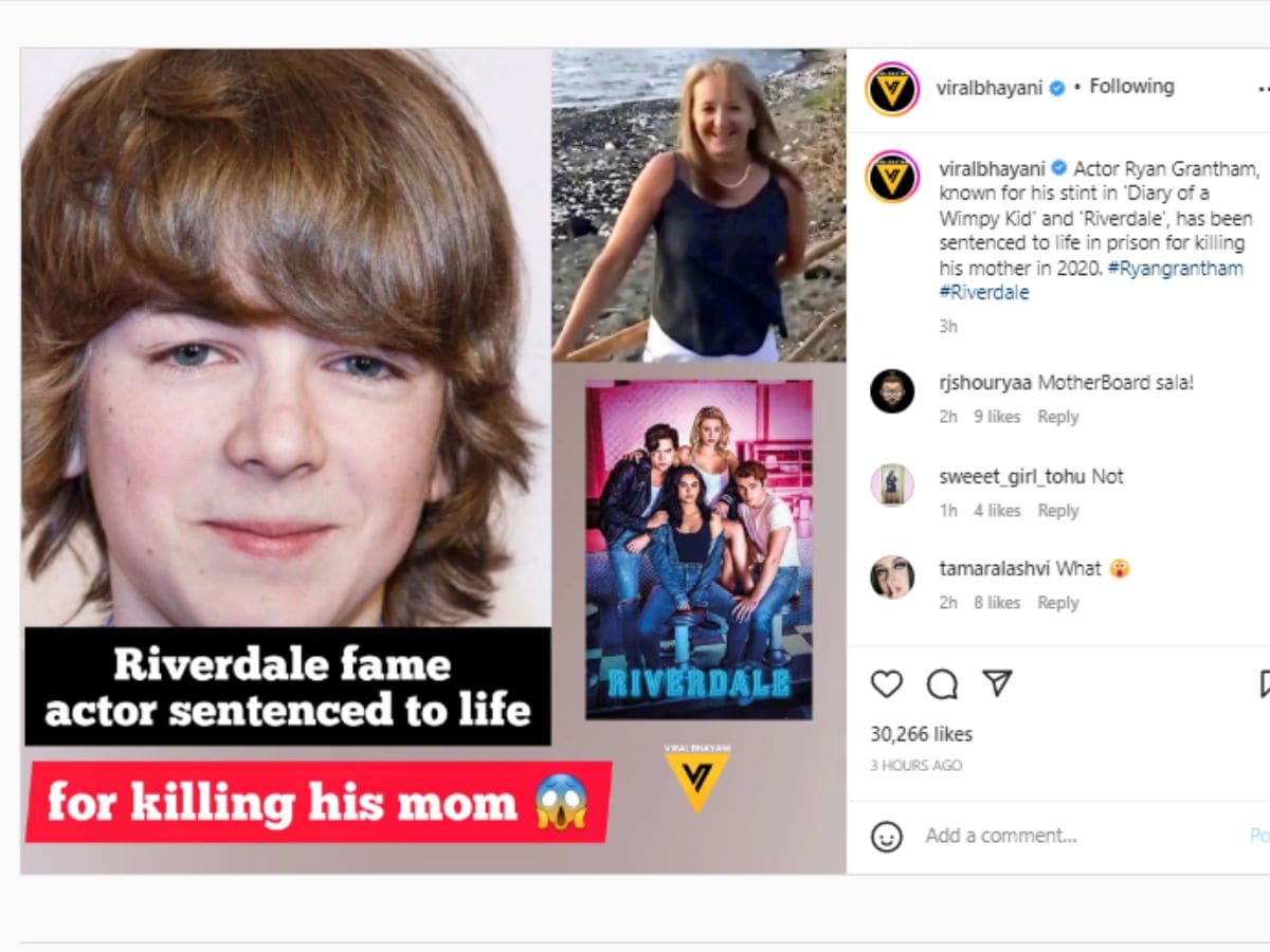 Ryan Grantham, Diary of a Wimpy Kid, Ryan Grantham life in prison, Ryan Grantham killed his mother, riverdale, रायन ग्रांथम, डायरी ऑफ ए विंपी किड, hollywood