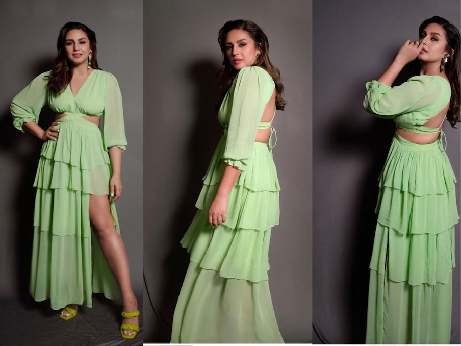  हुमा कुरैशी (Huma Qureshi) इन दिनों एक से बढ़कर एक बोल्ड और ग्लैमरस तस्वीरें सोशल मीडिया पर शेयर कर रही हैं. एक्ट्रेस ने इंस्टाग्राम पर लेटेस्ट तस्वीर नियॉन ग्रीन कलर की थाई हाई स्लिट आउटफिट में शेयर की हैं. इन तस्वीरों में हुमा हर पोज कातिलाना है. (फोटो साभार: iamhumaq/Instagram)