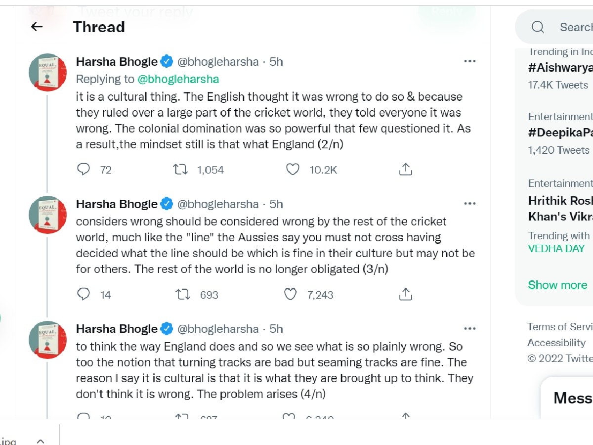 Harsha Bhogle, Deepti Sharma, harmanpreet kaur, Indian women cricketer, england cricket board, harsha bhogle, english media, deepti sharma, run out, Charlie Dean, mankanding case