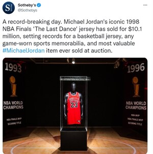 Michael Jordan's Chicago Bulls 'Last Dance' jersey eclipses Diego Maradona  'Hand of God' shirt for record price