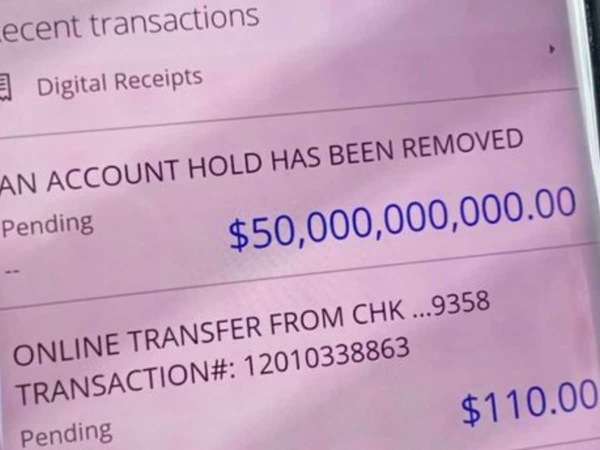 a man receives 50 billion dollars in a bank account by mistake