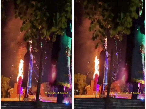 दशहरा दहन से पहले ही शरारती तत्वों ने मेघनाथ के पुतले को आग लगा दी. 