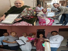उम्र का शतक लगा चुके वोटरों का चुनाव आयोग ने घर जाकर किया अभिनंदन