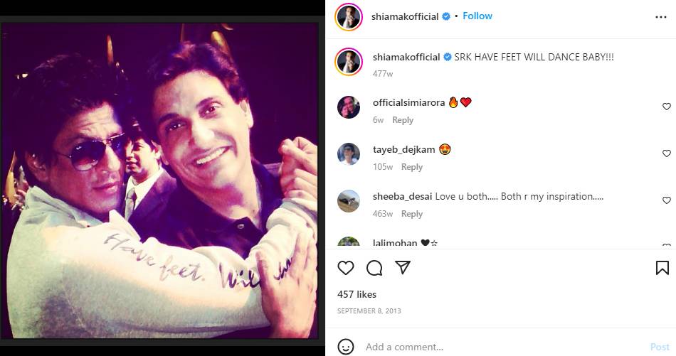 Shiamak Davar Shah Rukh Khan