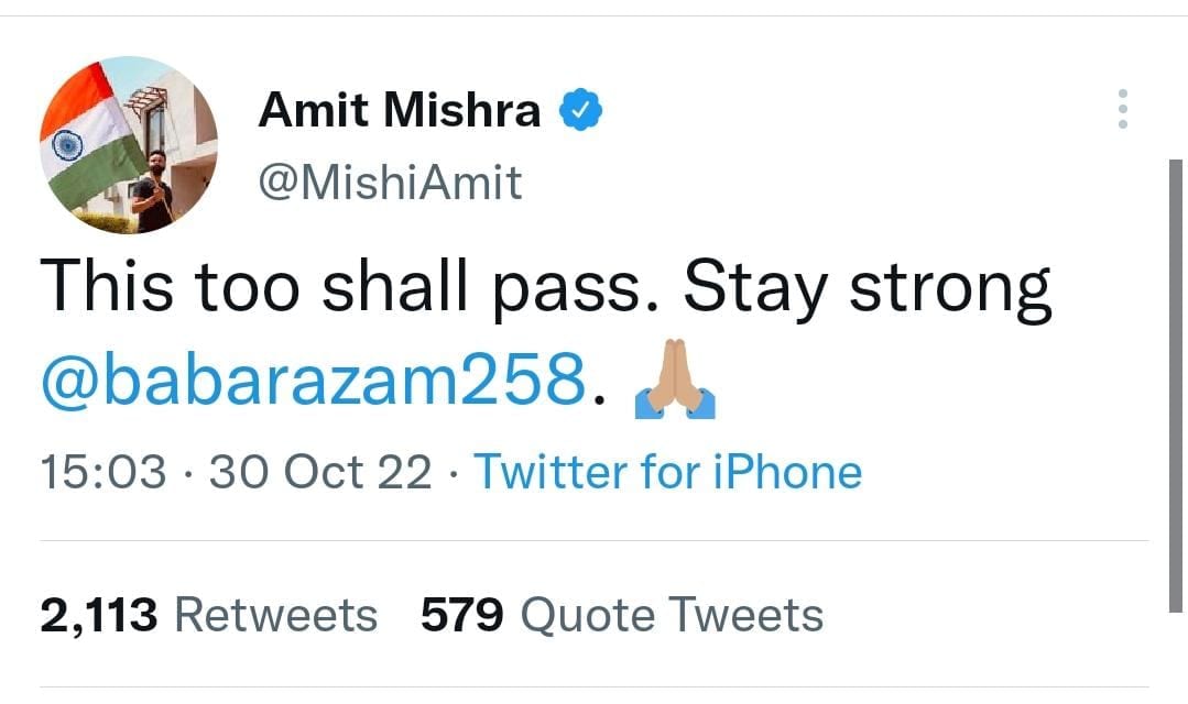 Amit Mishra Tweet