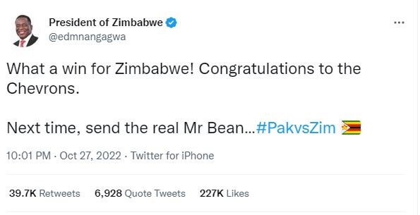 Emmerson Mnangagwa, zimbabawe president, pak vs zim t20 match, paksita vs zimbabwe t20 world cup, zimbabwe beat pakistan t20, t20 world cup, t20 world cup 2022, virender sehwag, wasim jaffer, जिम्बाब्वे बनाम पाकिस्तान, पाकिस्तान बनाम जिम्बाब्वे