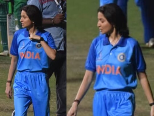 ईडन गार्डन में शूटिंग करती दिखीं अनुष्का शर्मा. (फोटो साभारः इंस्टाग्रामः @anushka_and_virat_fanpage)