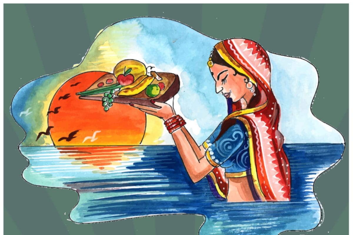 How to draw chhath puja drawing step by step (very easy) - YouTube