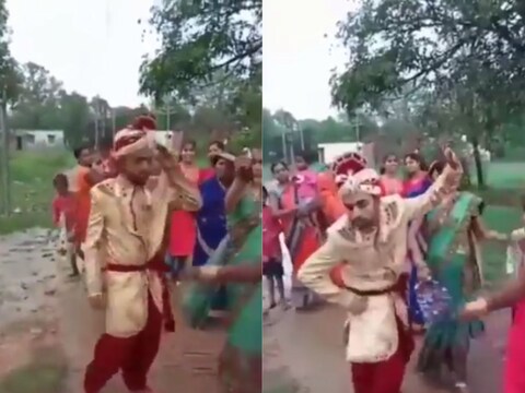 दूल्हा शादी में जबरदस्त डांस करता दिख रहा है. (फोटो: Twitter/@JaikyYadav16)