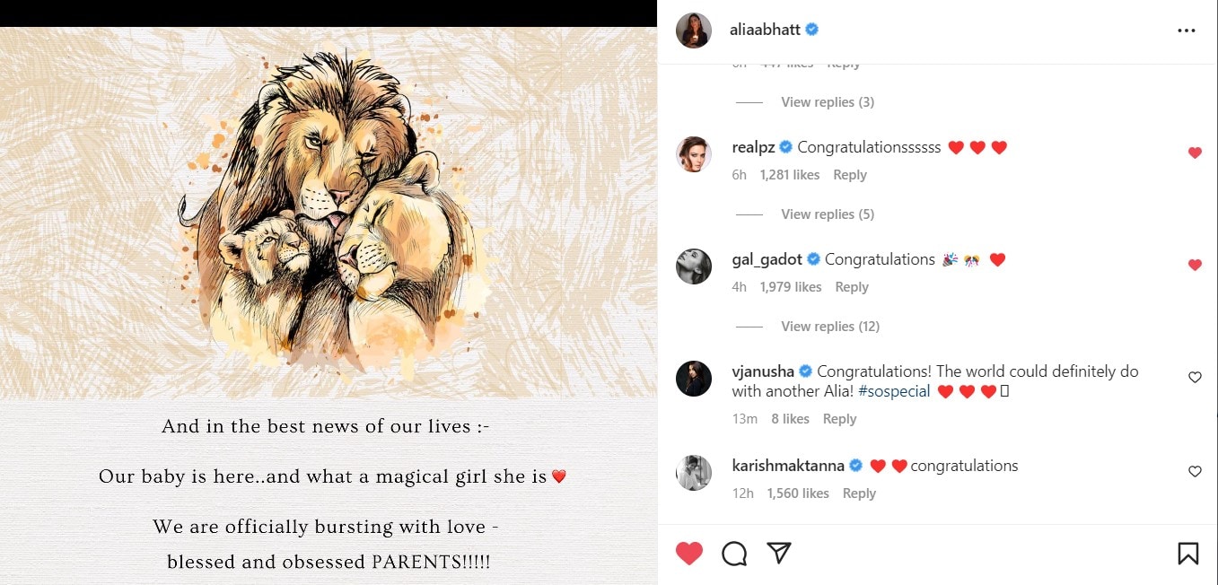Gal Gadot has wished Alia Bhatt