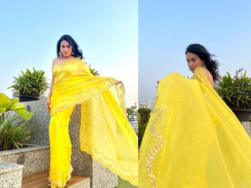 Pakhi Hegde Latest Photos in Yellow Saree
