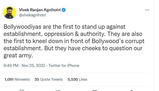 Vivek Agnihotri Tweet