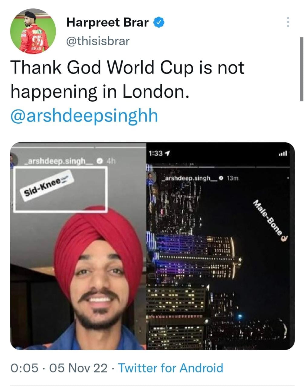 Harpreet Brar Tweet