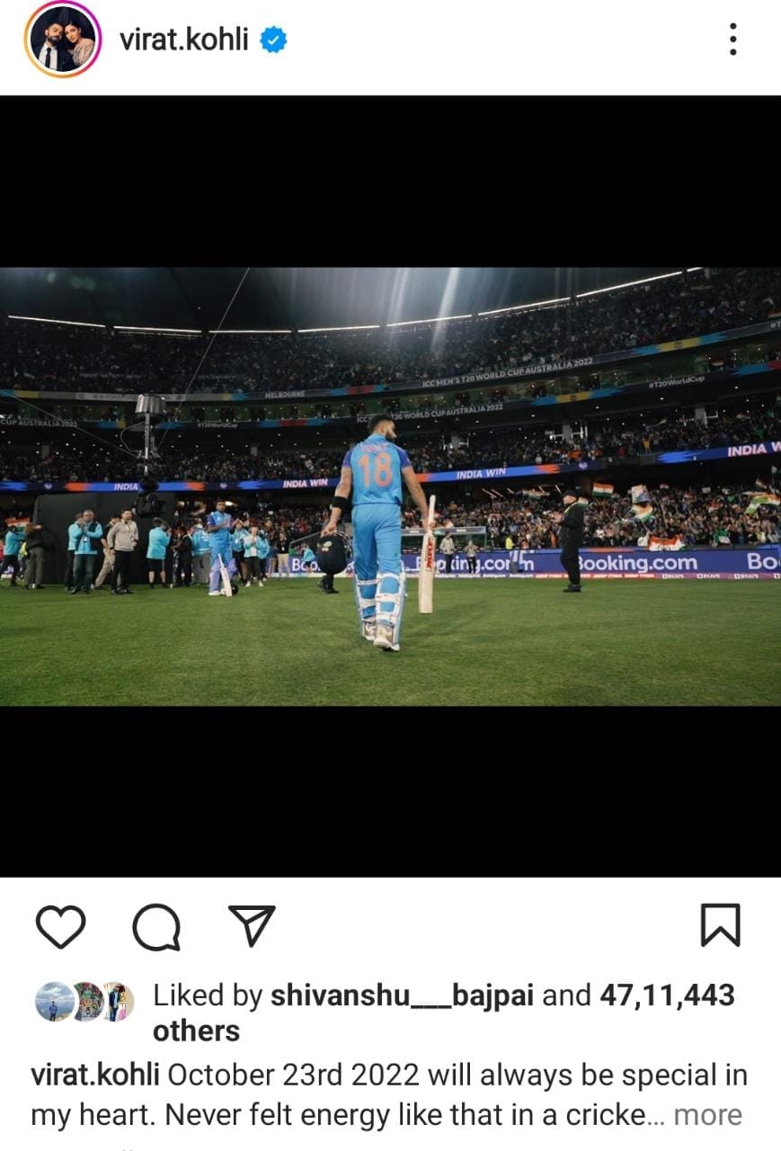Virat Kohli Post