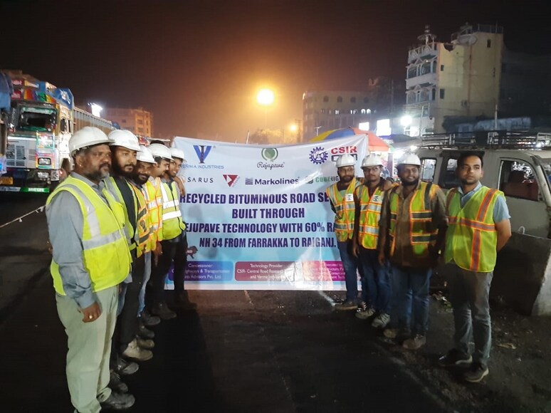 Engineers present on site during the use of Rejupave technology. Engineers present on site during the use of Rejupave technology.