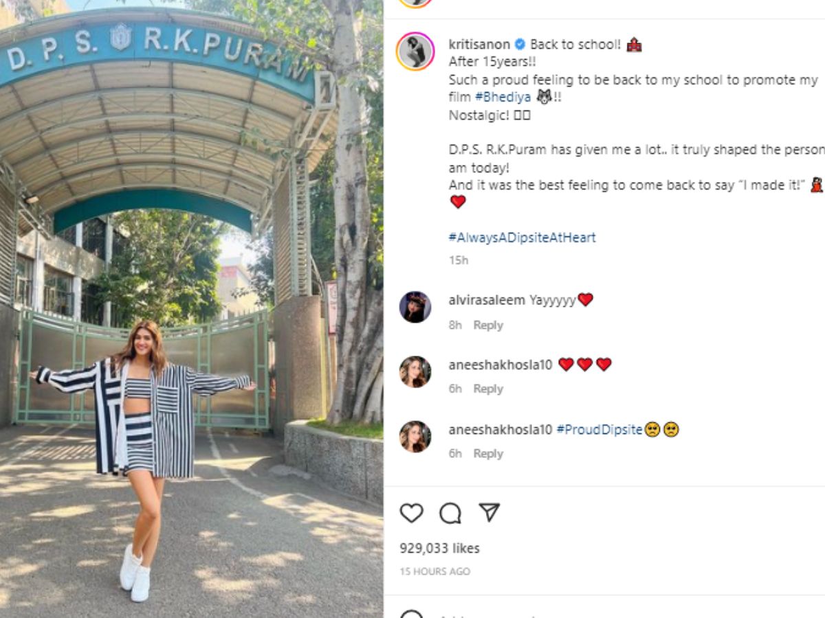 Kriti Sanon, Kriti Sanon school, Kriti Sanon news, Kriti Sanon bhediya, bhediya movie, varun dhawan, bhediya release date, कृति सेनन, भेड़िया, भेड़िया का प्रमोशन, भेड़िया रिलीज डेट. वरुण धवन, bollywood news, entertainment news