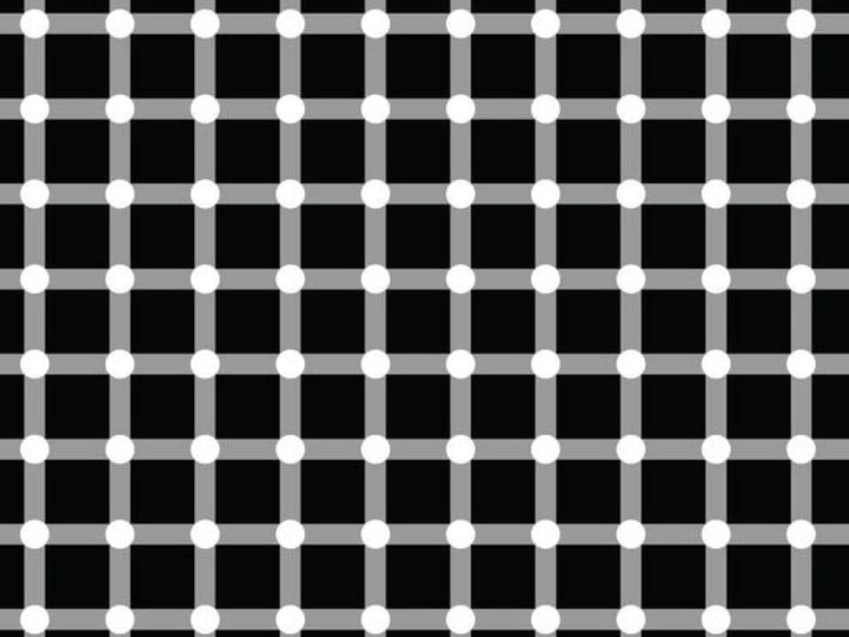 Optical Illusion,Black Dots on Grids Optical Illusion, Black Dots in White Circle, Amazing Optical Illusion , Clever Optical Illusion, Mind Puzzles, Mind Games, Puzzle