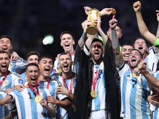 मेसी की टीम ने फीफा वर्ल्‍ड कप अपने नाम किया.  (Twitter/FIFA)  
