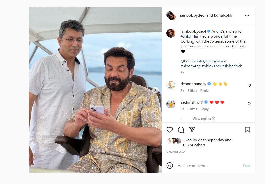 बॉबी देओल ने पूरी की कुणाल कोहली की 'श्लोक- द देसी शेरलॉक' की शूटिंग, सेट से शेयर की खास तस्वीरें News18 Hindi