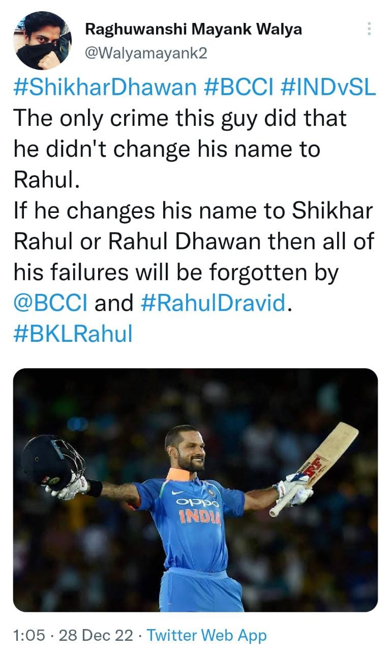 Tweet For Shikhar Dhawan