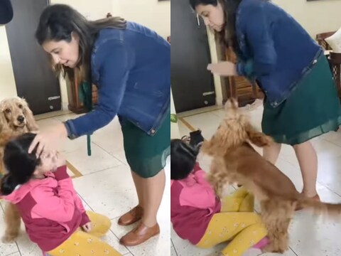 Viral Video: मां ने किया बेटी को मारने का नाटक तो बचाने के लिए आ गया