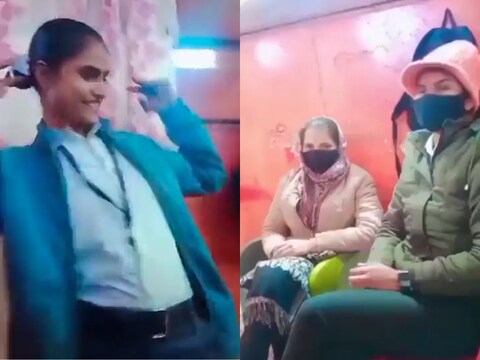 महिला पुलिसकर्मी ने 'पतली कमरिया' पर डांस किया. (Twitter/@MdAltafAli15)