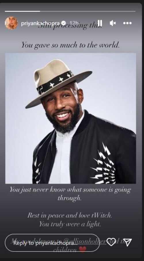 प्रियंका चोपड़ा श्रद्धांजलि स्टीफन बॉस