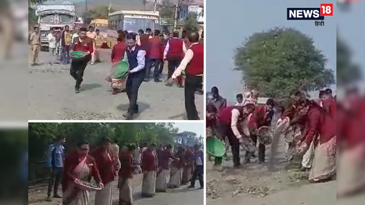 VIDEO: शिवराज सरकार ने नहीं सुनी पुकार टीचर्स और स्टूडेंट्स ने खुद ही भर डाले सड़क के गड्डे