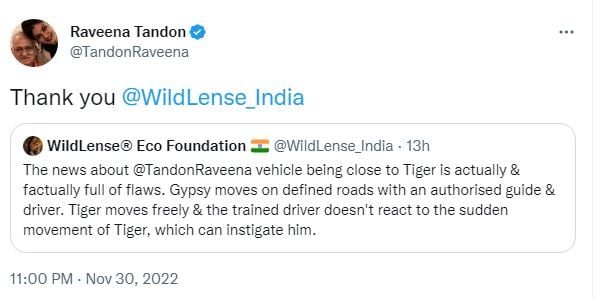 tweet on raveena tandon