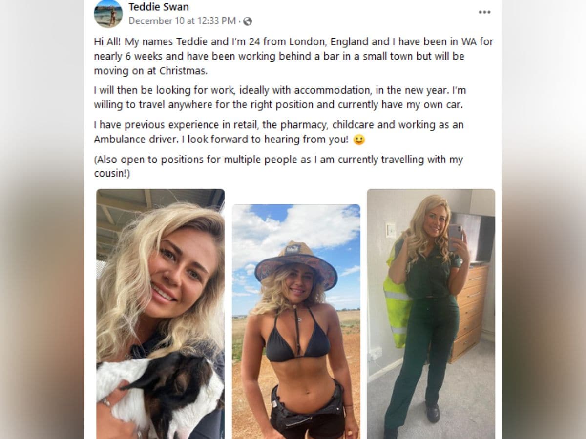 woman post bikini photo with job post 1