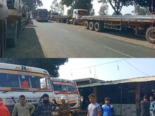 रायपुर मार्ग NH-12 के सकरी घाट पर दो ट्रकों की टक्कर,  48 घंटे का भीषण जाम