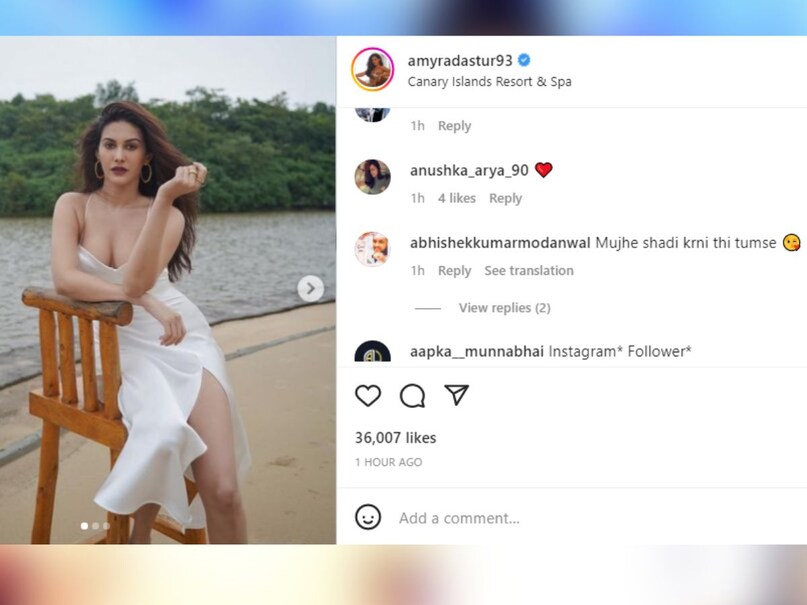 Amyra Dastur Wore Deep Neck Dress in White Amyra Dastur Wore Deep Neck Dress in White