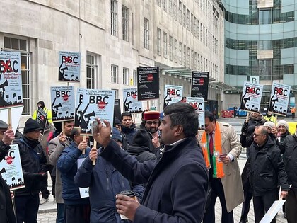 लंदन में भारतीय समुदाय ने डॉक्‍यूमेंट्री का विरोध किया है.  (फोटो- News18 ) 