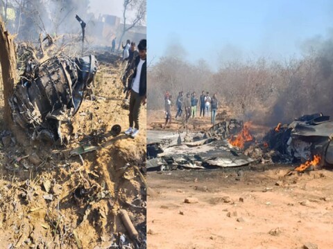  मध्य प्रदेश के मुरैना के पास एक सुखोई-30 और मिराज 2000 विमान दुर्घटनाग्रस्त हो गए. (Photo-Twitter