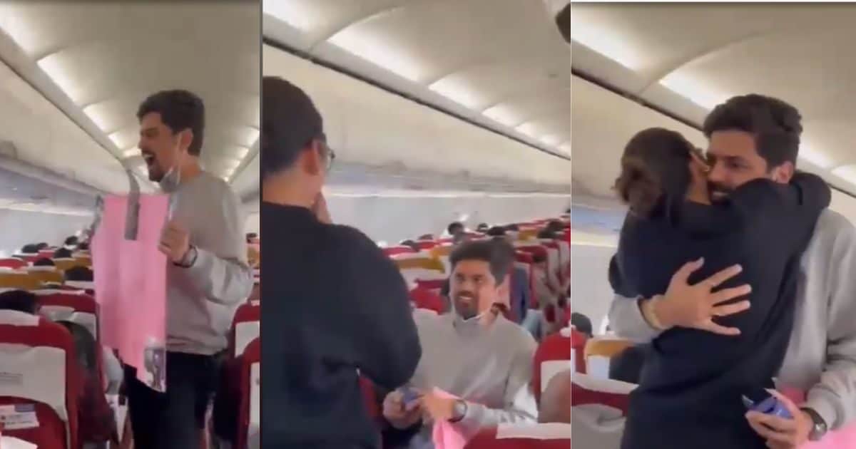 Trending News:  Proposed to fiance while sitting on his knees in the flight!  Surprised by the person in the middle of the flight, the video went viral